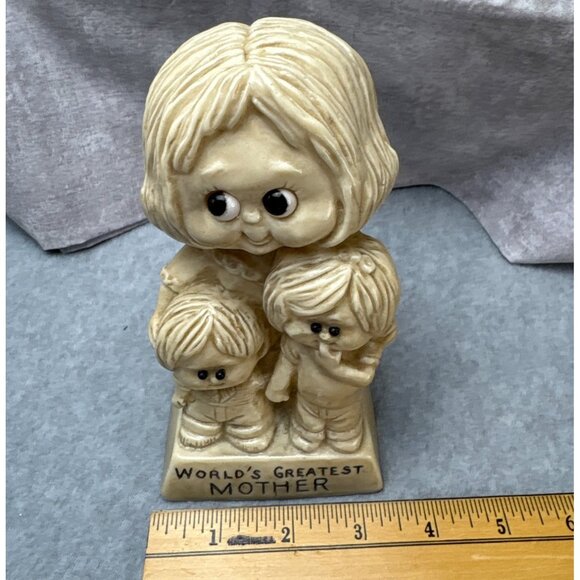Worlds Greatest Mother Figurine 1973 O R & W Berries Cos Made In USA Resin Vinta - Picture 8 of 12
